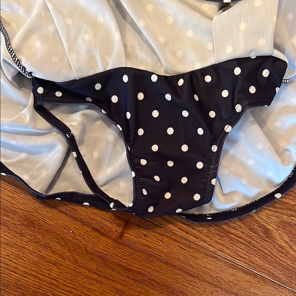 Old Navy, Navy Blue Polka Dot Swimsuit - Picture 2 of 3